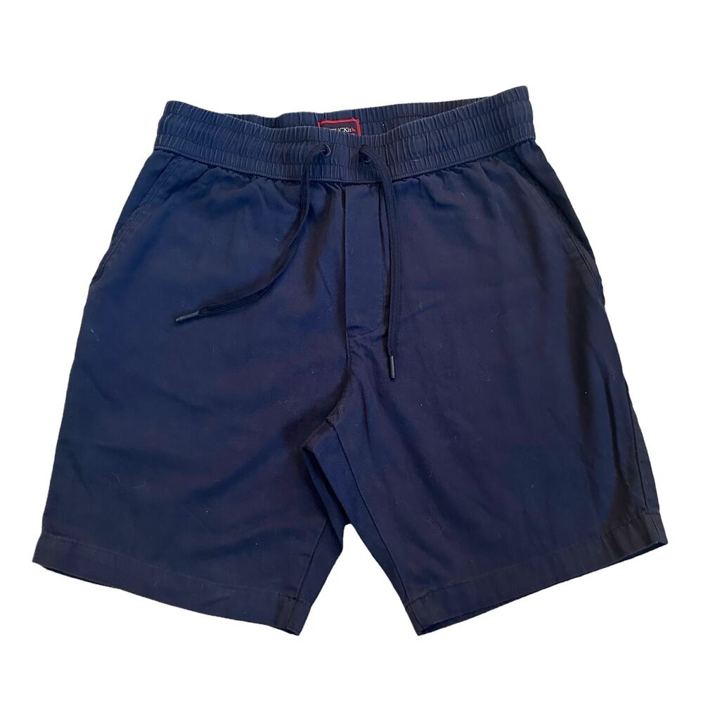 UNTUCKit Whitely Shorts Mens Small Navy Blue Cotton Linen Regular Fit Casual